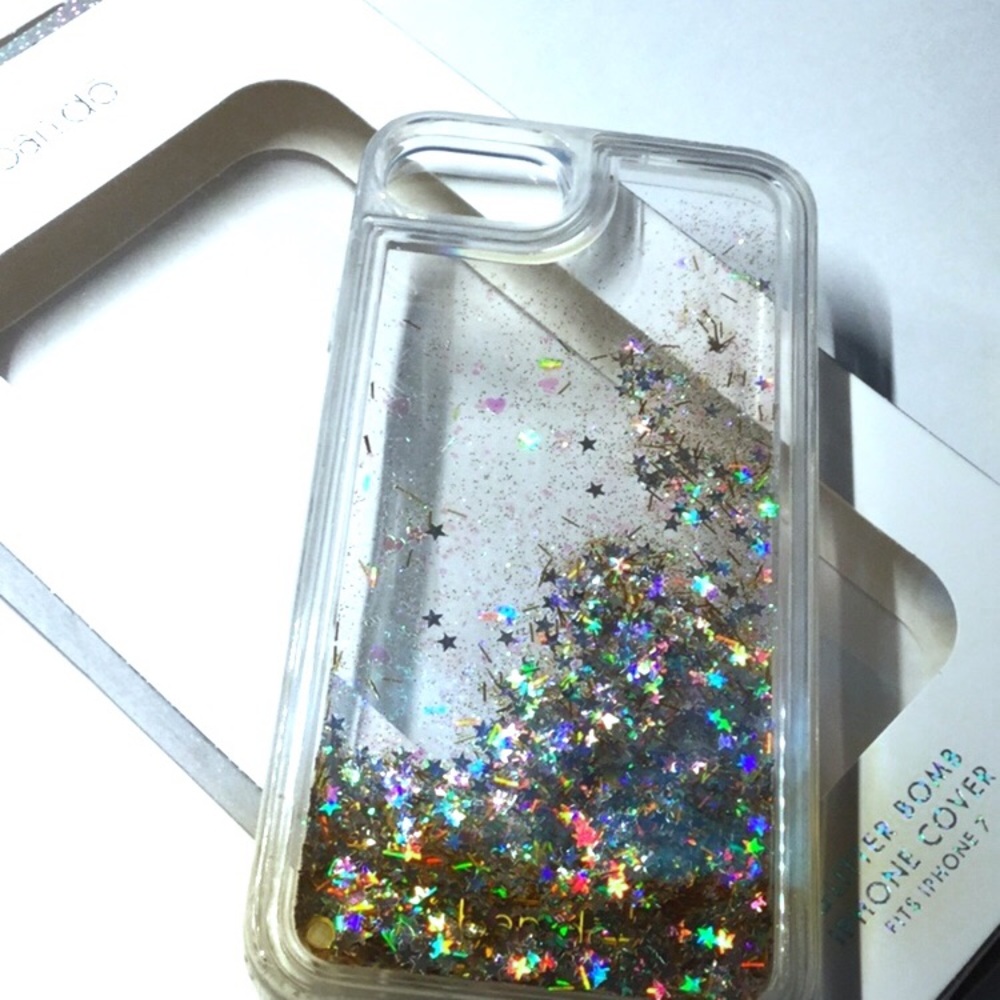 NEW In Box Clear case w/liquid glitter -iphone 8/7